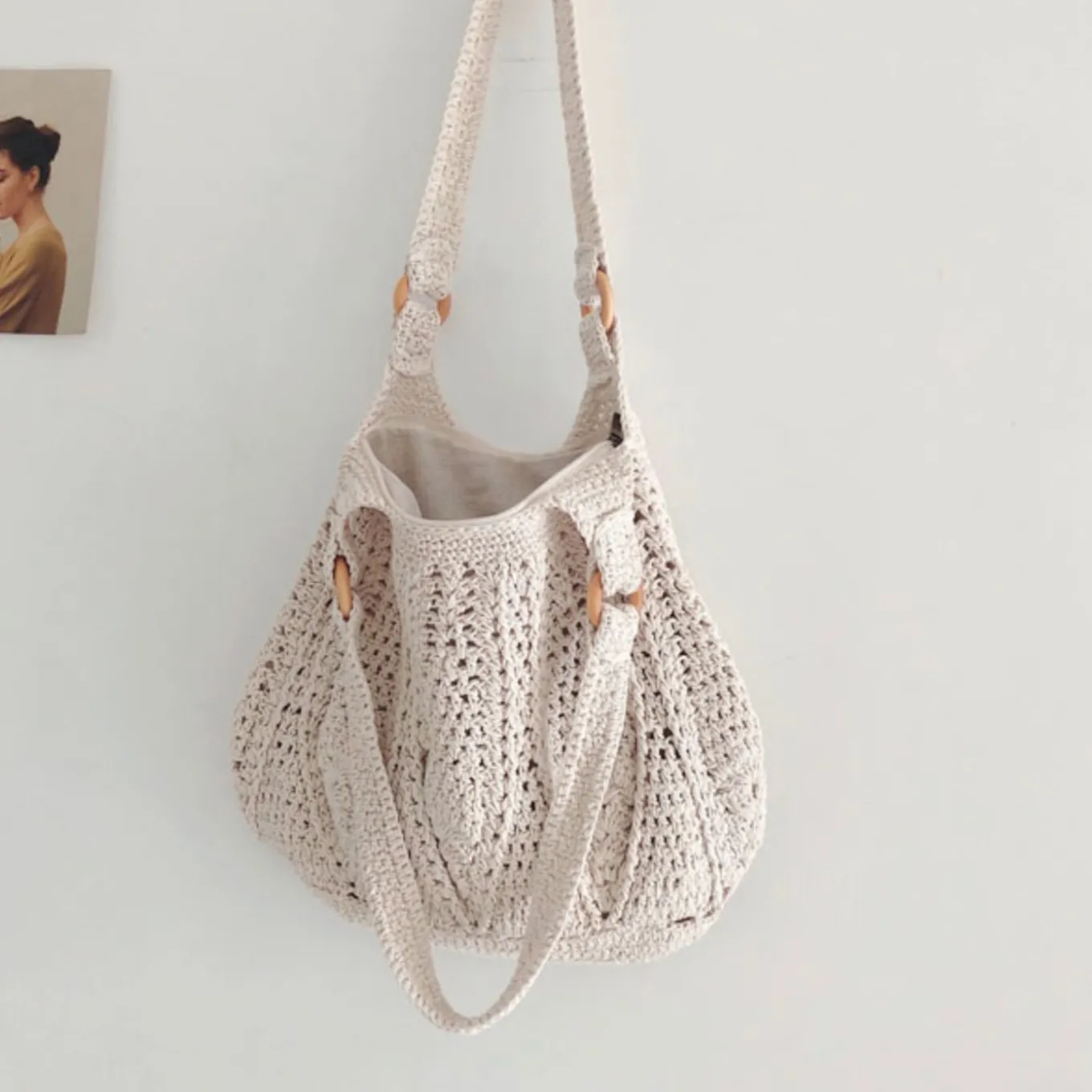 Elena Handbags Retro Artsy Twist Cotton Knitted Bag