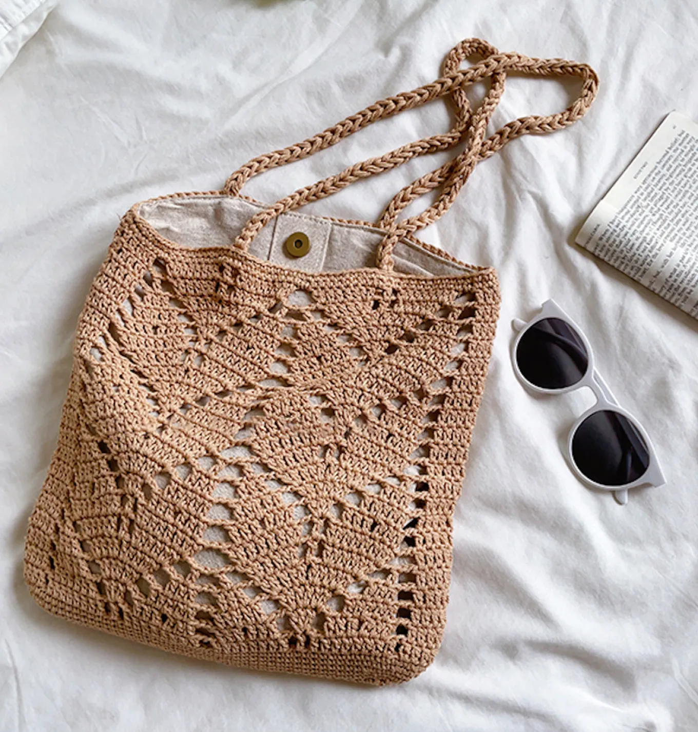 Elena Handbags Retro Artsy Cotton Knitted Bag