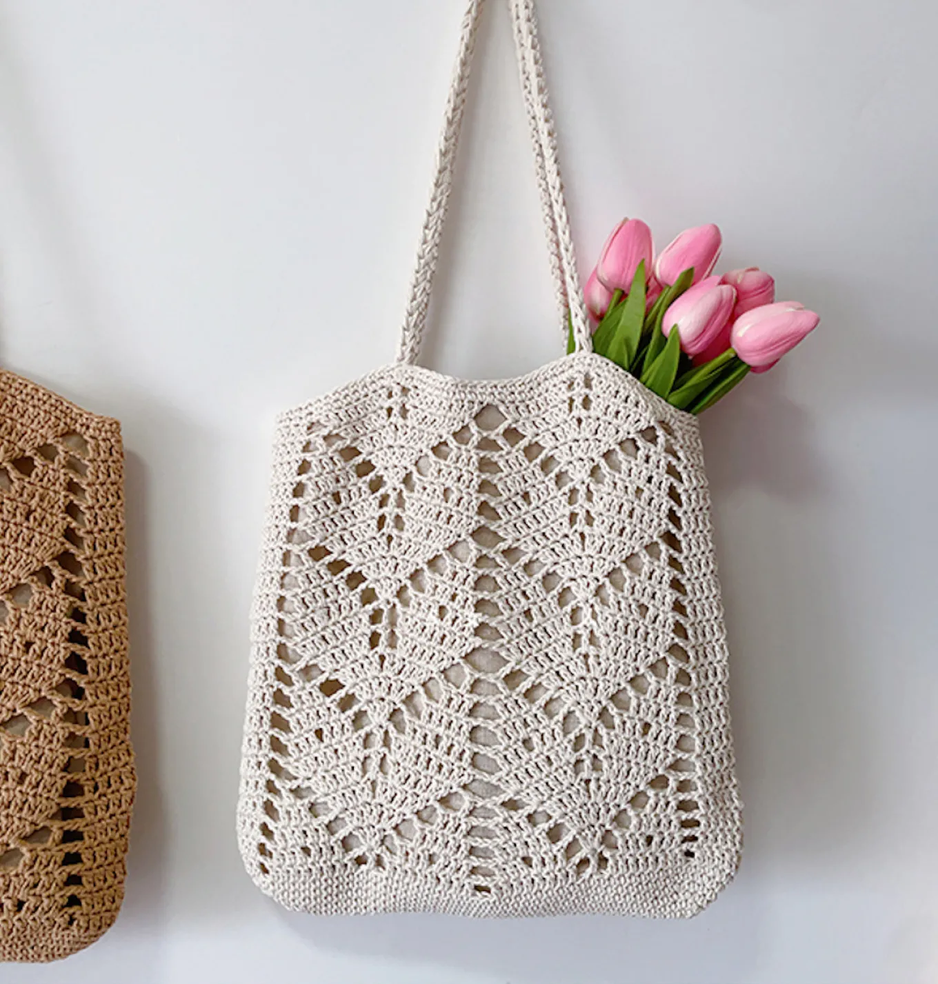 Elena Handbags Retro Artsy Cotton Knitted Bag