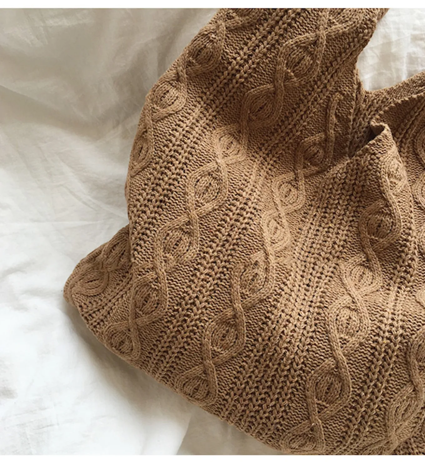 Elena Handbags Retro Artsy Twist Cotton Knitted Shoulder Bag