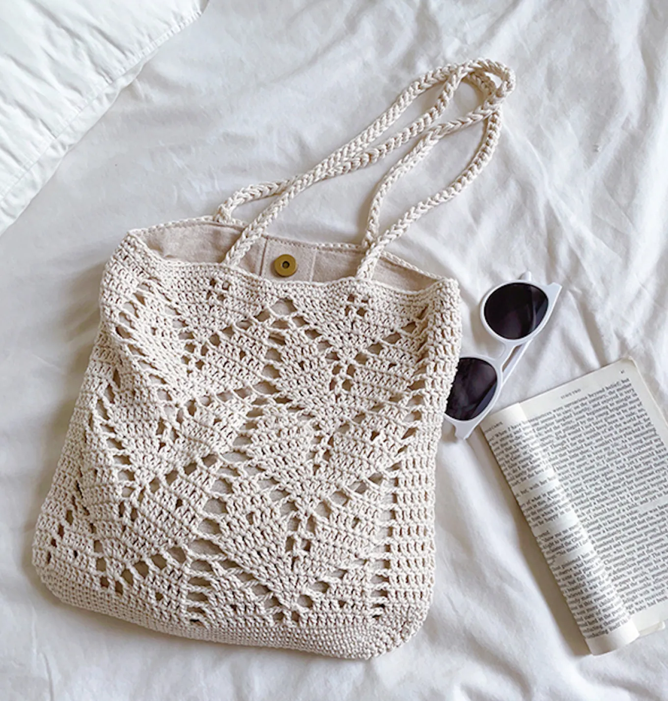 Elena Handbags Retro Artsy Cotton Knitted Bag
