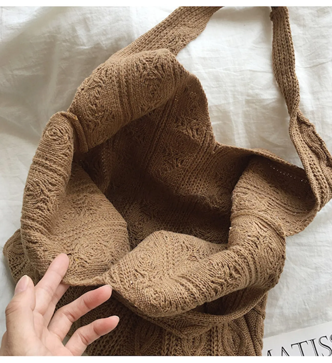 Elena Handbags Retro Artsy Twist Cotton Knitted Shoulder Bag