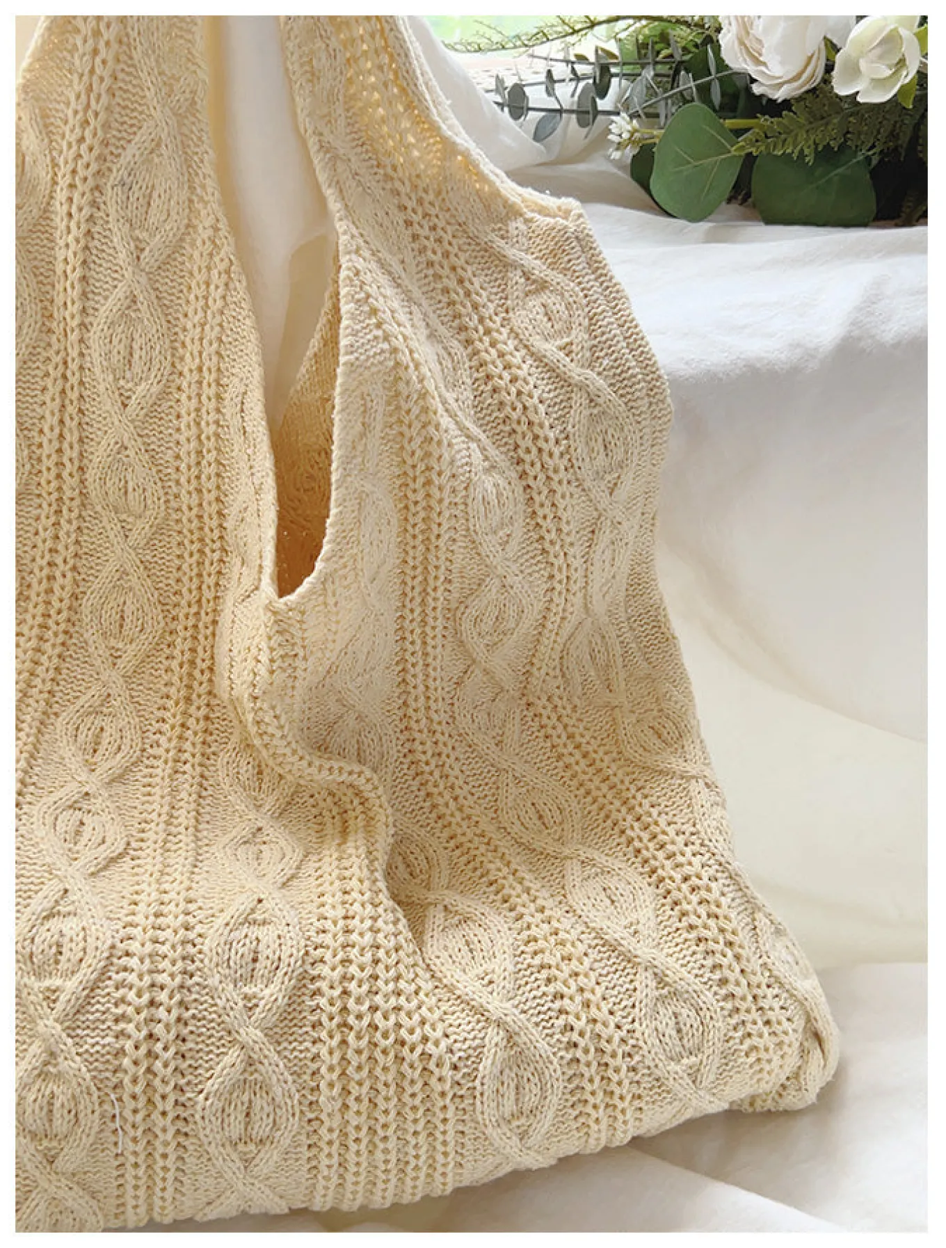 Elena Handbags Retro Artsy Twist Cotton Knitted Shoulder Bag