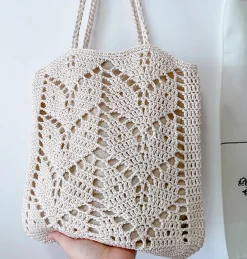 Elena Handbags Retro Artsy Cotton Knitted Bag