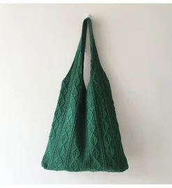 Elena Handbags Retro Artsy Twist Cotton Knitted Shoulder Bag