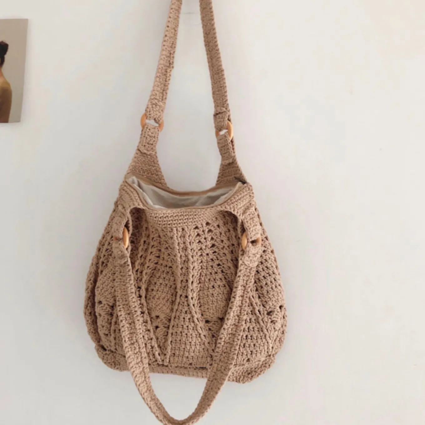 Elena Handbags Retro Artsy Twist Cotton Knitted Bag