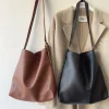 Elena Handbags Retro Bucket Leather Bag