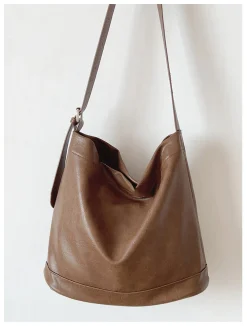 Elena Handbags Retro Bucket Leather Bag