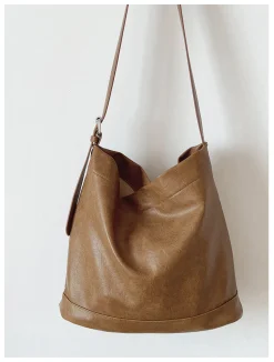 Elena Handbags Retro Bucket Leather Bag
