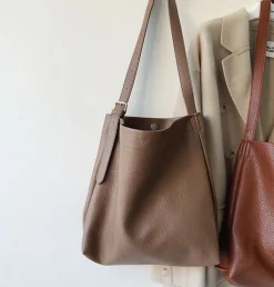 Elena Handbags Retro Bucket Leather Bag