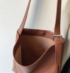 Elena Handbags Retro Bucket Leather Bag
