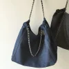 Elena Handbags Retro Chain Strap Denim Tote