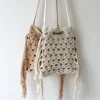 Elena Handbags Retro Cotton Crochet Shoulder Bag
