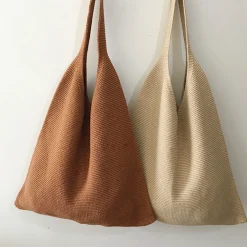 Elena Handbags Retro Cotton Knitted Shoulder Bag