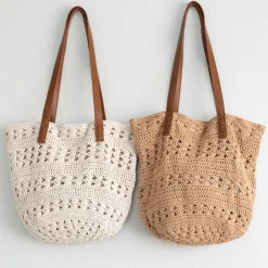 Elena Handbags Retro Cotton Knitted Shoulder Bag