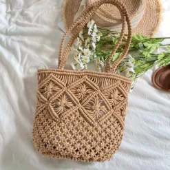 Elena Handbags Retro Cotton Bucket Shoulder Bag