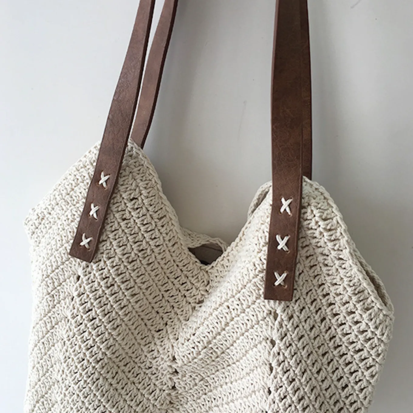 Elena Handbags Retro Cotton Knitted Shoulder Bag