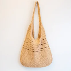 Elena Handbags Retro Cotton Knitted Shoulder Bag
