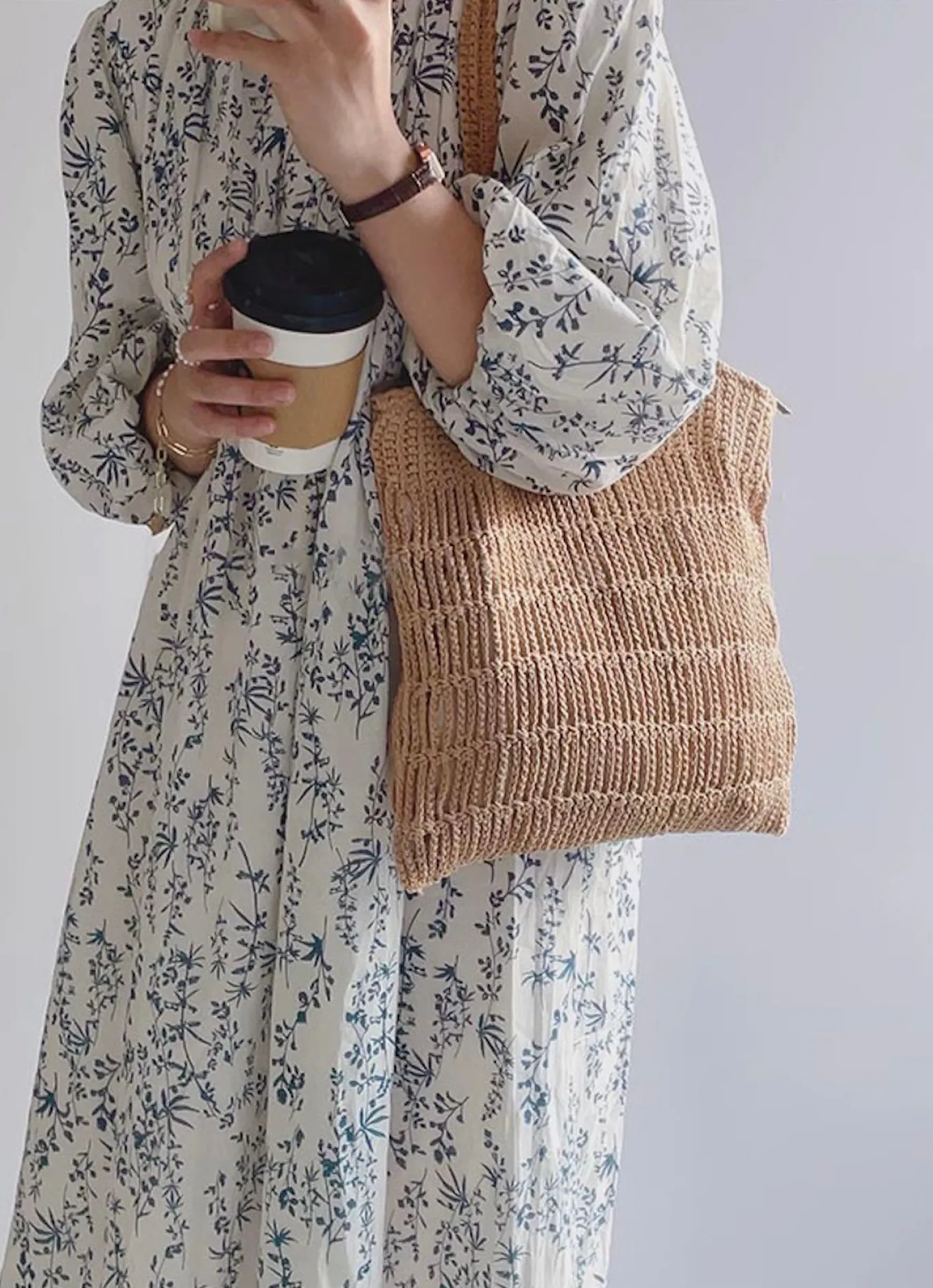 Elena Handbags Retro Cotton Knitted Shoulder Bag Fashion Casual Tote Bag