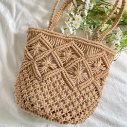 Elena Handbags Retro Cotton Bucket Shoulder Bag
