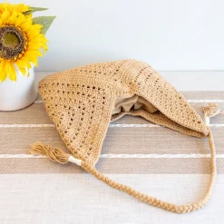 Elena Handbags Retro Cotton Crochet Shoulder Bag