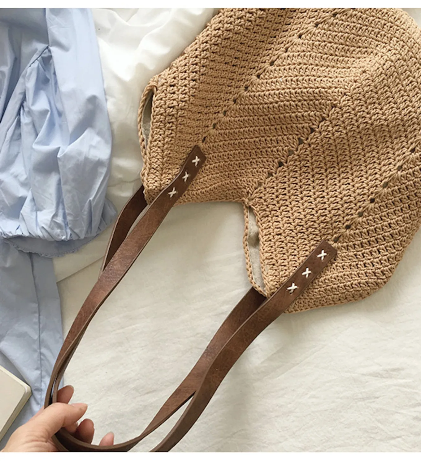 Elena Handbags Retro Cotton Knitted Shoulder Bag
