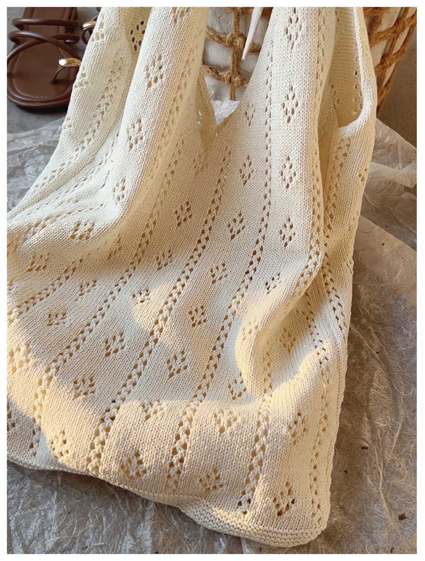 Elena Handbags Retro Cotton Knitted Shoulder Bag