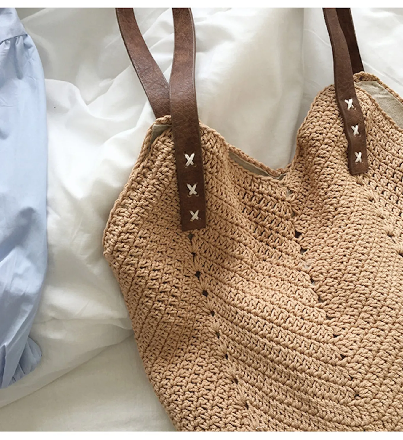 Elena Handbags Retro Cotton Knitted Shoulder Bag