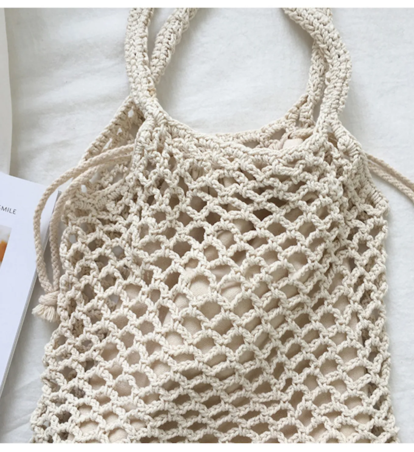 Elena Handbags Retro Cotton Knitted Shoulder Bag