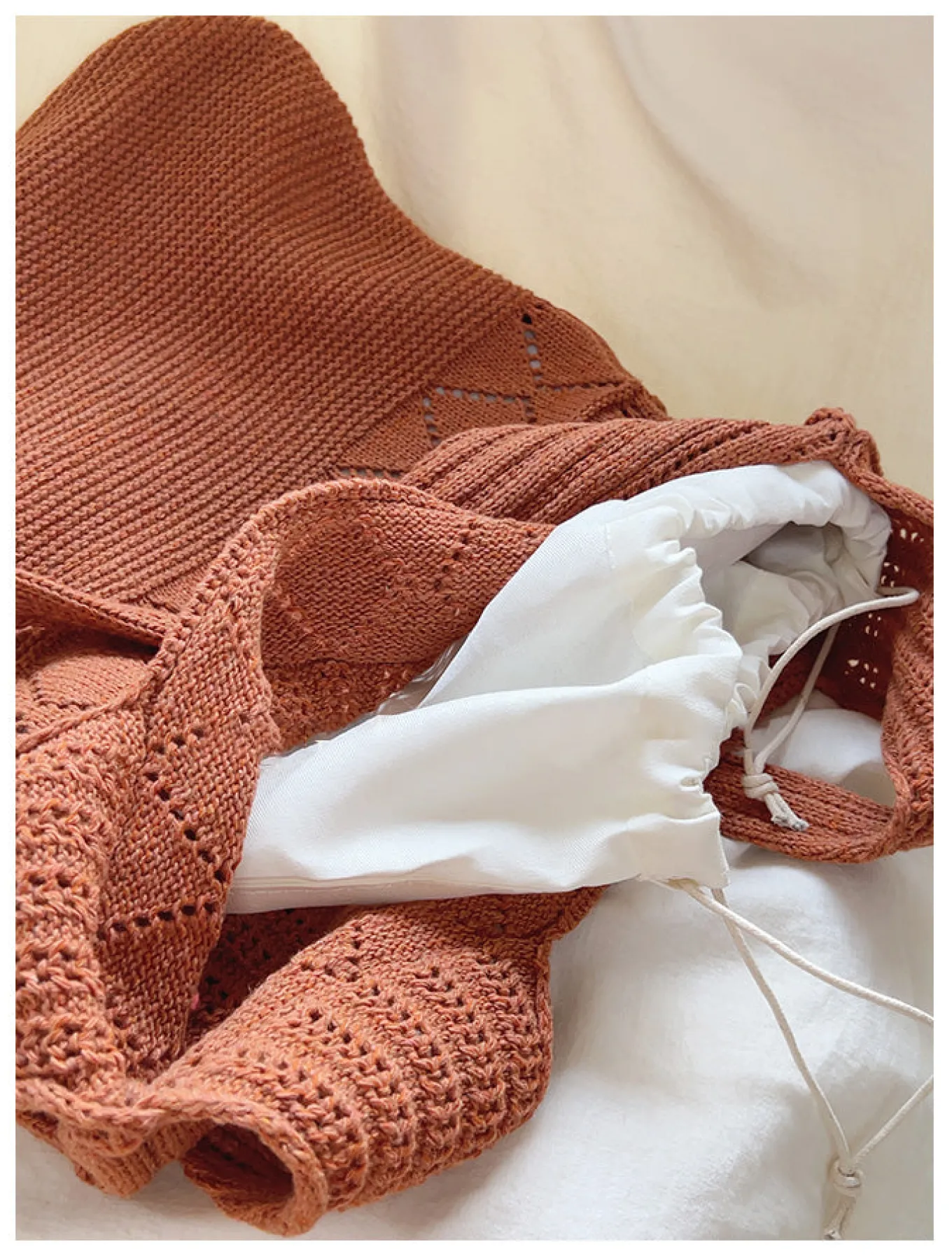 Elena Handbags Retro Cotton Knitted Shoulder Bag