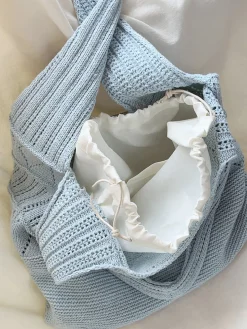 Elena Handbags Retro Cotton Knitted Shoulder Bag
