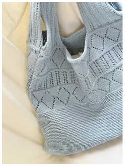 Elena Handbags Retro Cotton Knitted Shoulder Bag