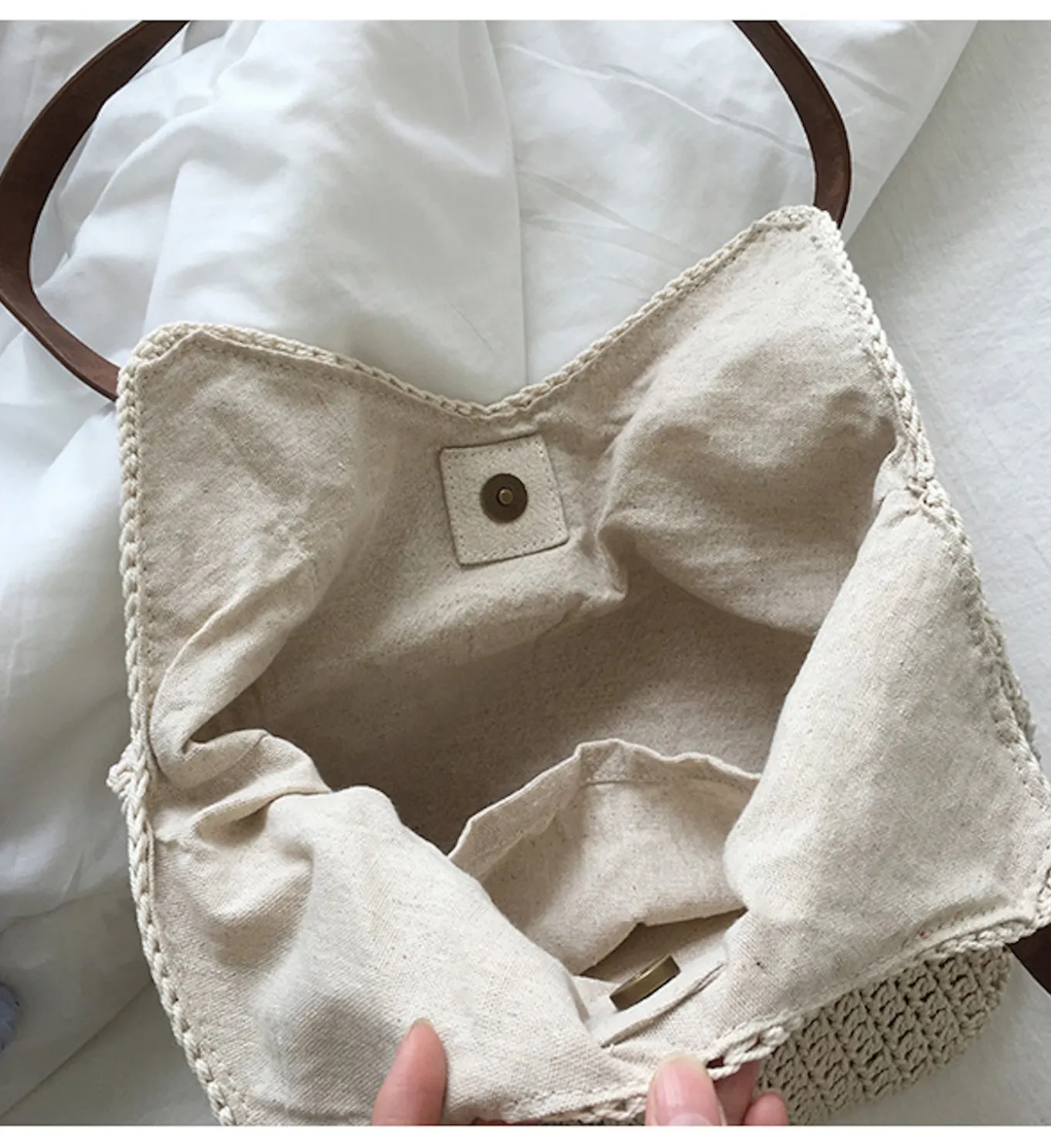 Elena Handbags Retro Cotton Knitted Shoulder Bag