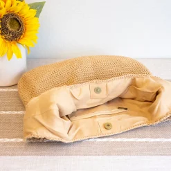 Elena Handbags Retro Cotton Knitted Shoulder Bag