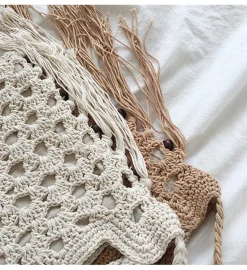 Elena Handbags Retro Cotton Crochet Shoulder Bag