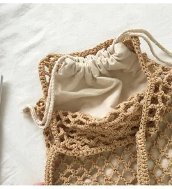Elena Handbags Retro Cotton Knitted Shoulder Bag