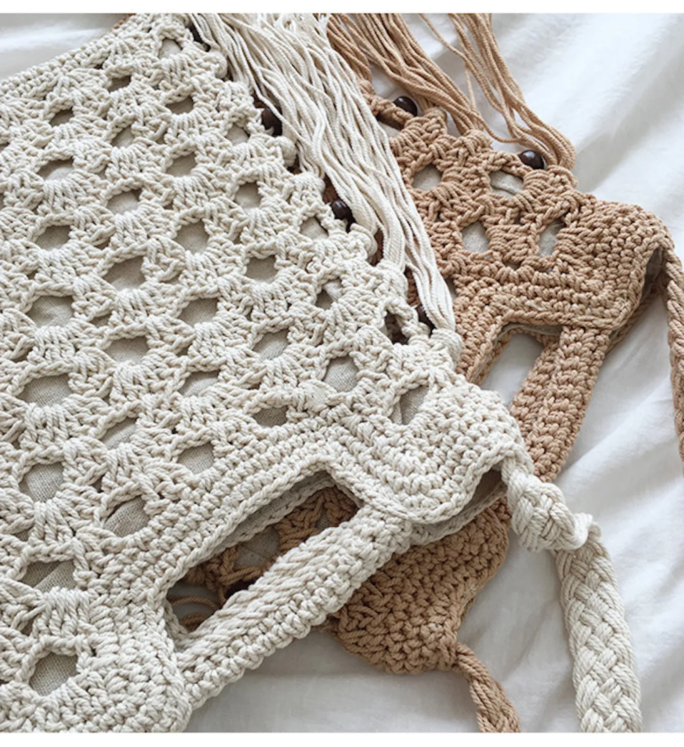 Elena Handbags Retro Cotton Crochet Shoulder Bag