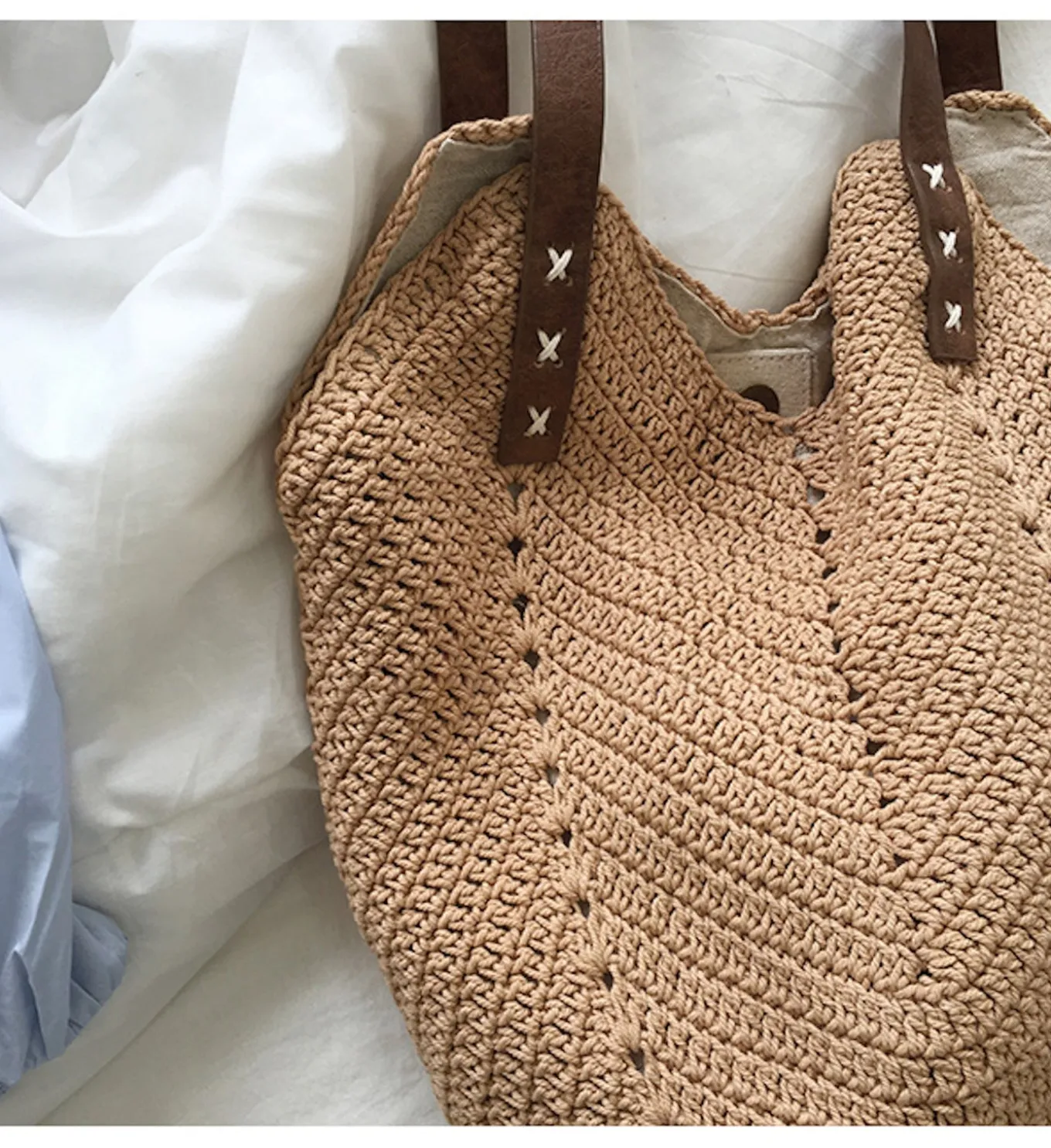 Elena Handbags Retro Cotton Knitted Shoulder Bag