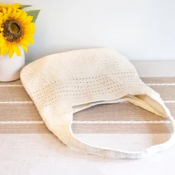 Elena Handbags Retro Cotton Knitted Shoulder Bag