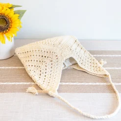 Elena Handbags Retro Cotton Crochet Shoulder Bag