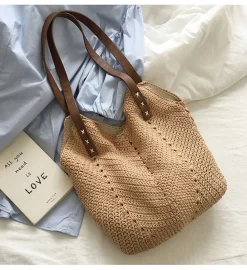 Elena Handbags Retro Cotton Knitted Shoulder Bag