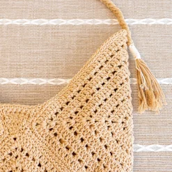 Elena Handbags Retro Cotton Crochet Shoulder Bag