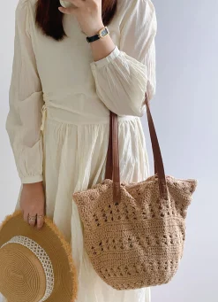 Elena Handbags Retro Cotton Knitted Shoulder Bag