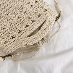 Elena Handbags Retro Crochet Crossbody Bucket Bag