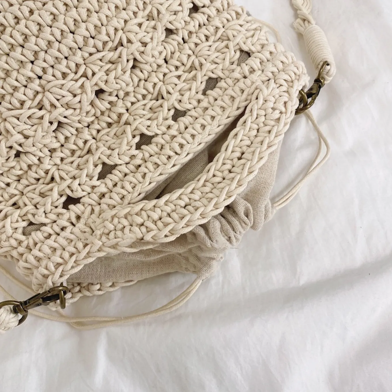 Elena Handbags Retro Crochet Crossbody Bucket Bag
