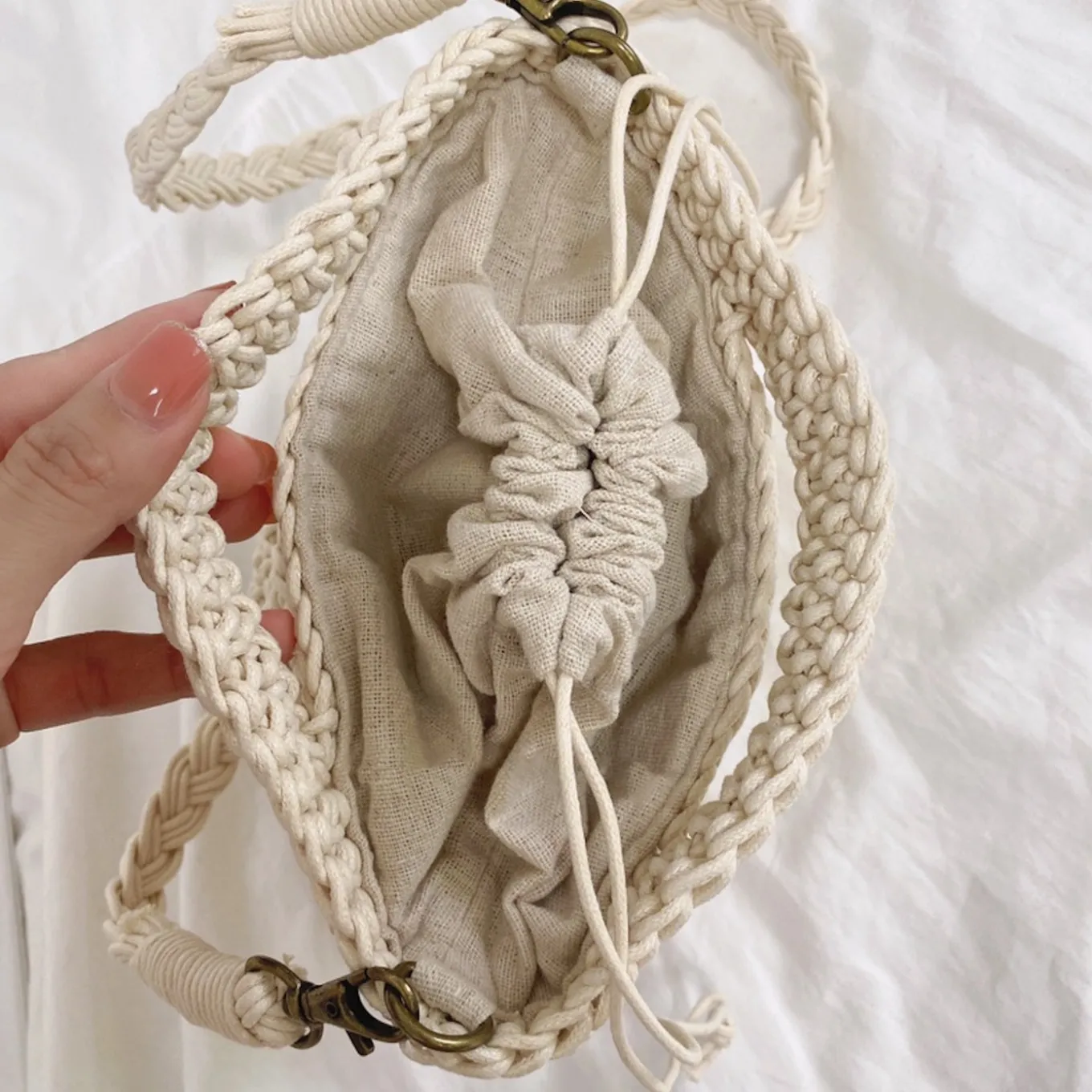 Elena Handbags Retro Crochet Crossbody Bucket Bag