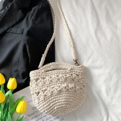 Elena Handbags Retro Crochet Crossbody Bucket Bag