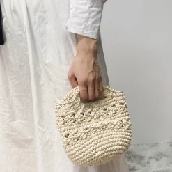 Elena Handbags Retro Crochet Crossbody Bucket Bag