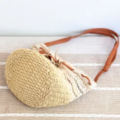 Elena Handbags Retro Fashion Straw Bucket Shoulder Bag