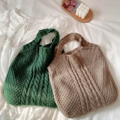 Elena Handbags Retro Knit Tote Bag